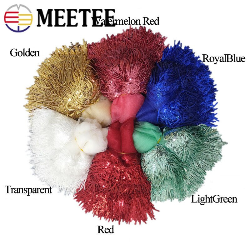 2/4Yards Meetee 10 cm Paillette Sequin Tutt Pits Ääris Võrgustik Kangas DIY Performance Seelik Pulmakleit Dekoratsioon Õmblusmaterjal