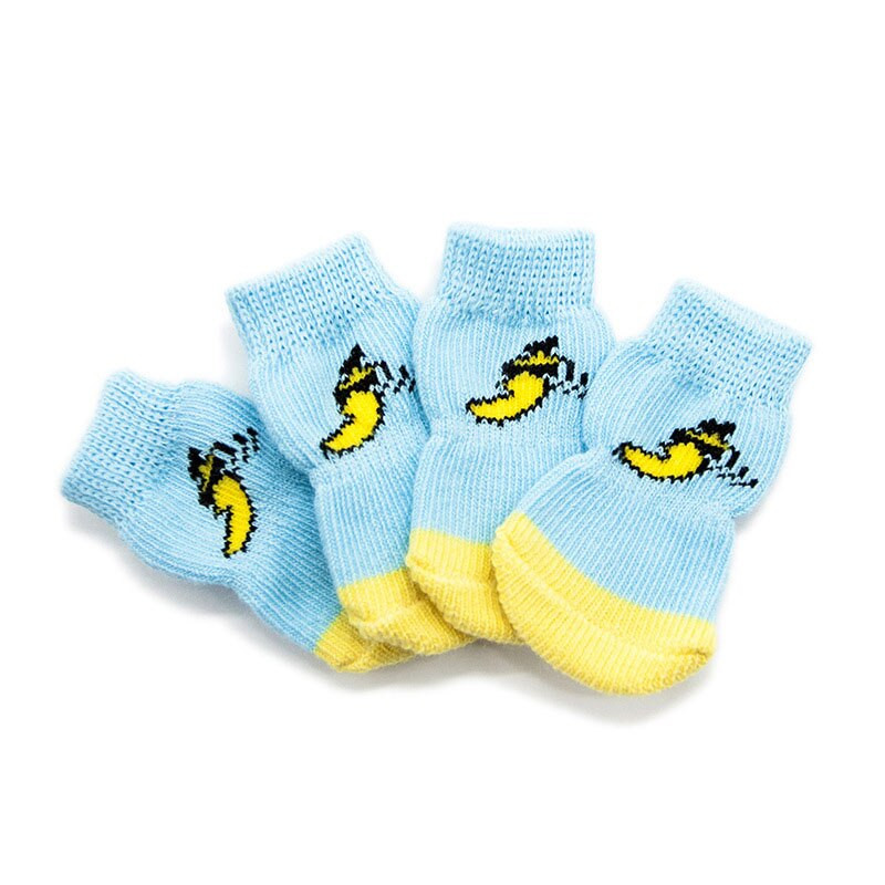 4 tk/komplekt Libisemisvastased Lemmiklooma sokid Pehmed kudumid Soojad Kutsika Koerakingad Armas joonisfilm Väikestele Koertele Lemmikloomatoode S/M/L/XL