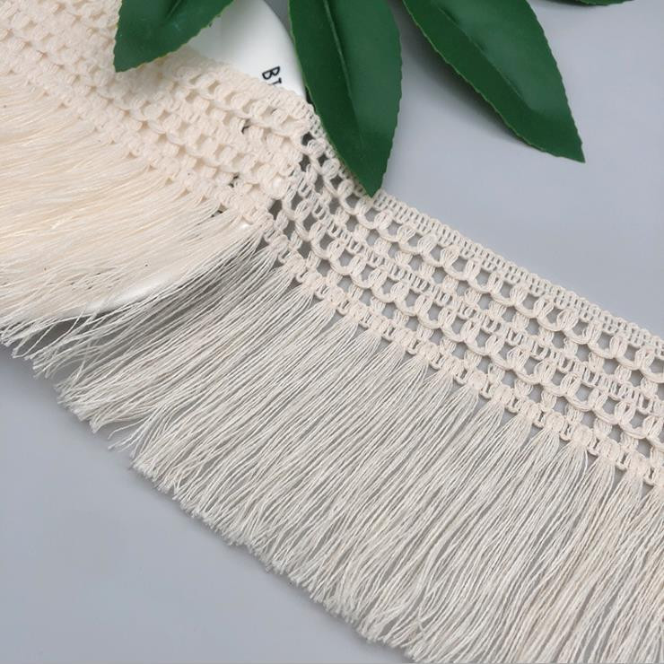 5Y-10Yard/Lot Beež Aprikoos DIY 12CM Puuvillane Pits Trim Tutt Fringe Riietus Kleit Kardinalaud Kodutekstiil Aksessuaarid