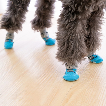 4 бр. Сладки чорапи за домашни кучета с щампа против хлъзгане, котки, кученца, обувки, протектор за лапи, продукти за дребни породи шпицове, йоркски кучета, чихуахуа