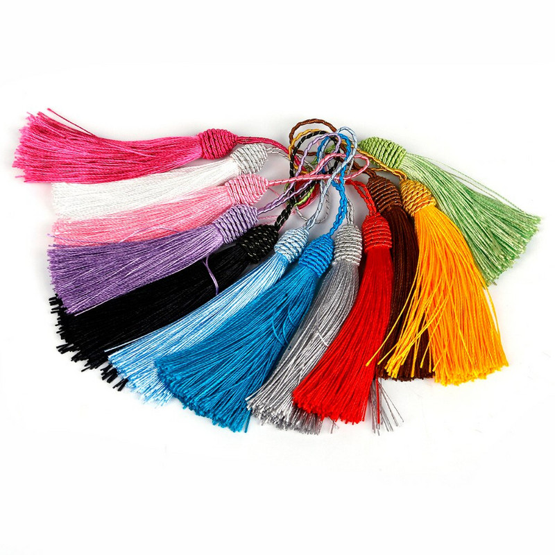 10 бр./Опаковка Полиестерен пискюл с ресни, 15 см памучен копринен пискюл за декорация на дома Ръчно изработени занаяти Направи си сам Аксесоари за шиене на завеси