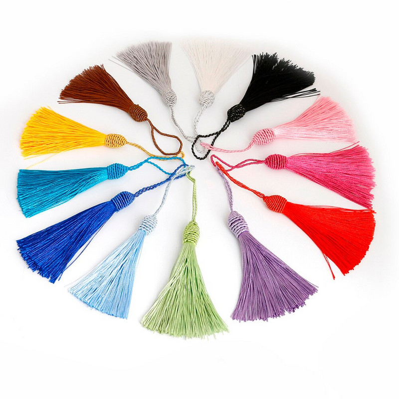 10 бр./Опаковка Полиестерен пискюл с ресни, 15 см памучен копринен пискюл за декорация на дома Ръчно изработени занаяти Направи си сам Аксесоари за шиене на завеси