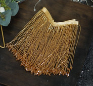 1 jardi kuldne raske helmestega tutt tantsukostüümile Haute Couture kleit Äärmiselt kaunistatud narmastega kuldne hõbesinine