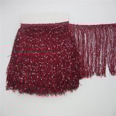 YY-tesco 10 yardov 20 cm dlhé polyesterové flitrované strapce čipkovaná stuha šiť latinskoamerické šaty javiskové odevy závesy doplnky