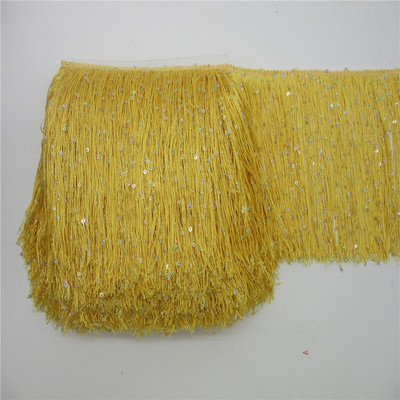 YY-tesco 10 yardov 20 cm dlhé polyesterové flitrované strapce čipkovaná stuha šiť latinskoamerické šaty javiskové odevy závesy doplnky