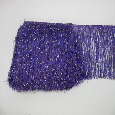 YY-tesco 10 yardov 20 cm dlhé polyesterové flitrované strapce čipkovaná stuha šiť latinskoamerické šaty javiskové odevy závesy doplnky