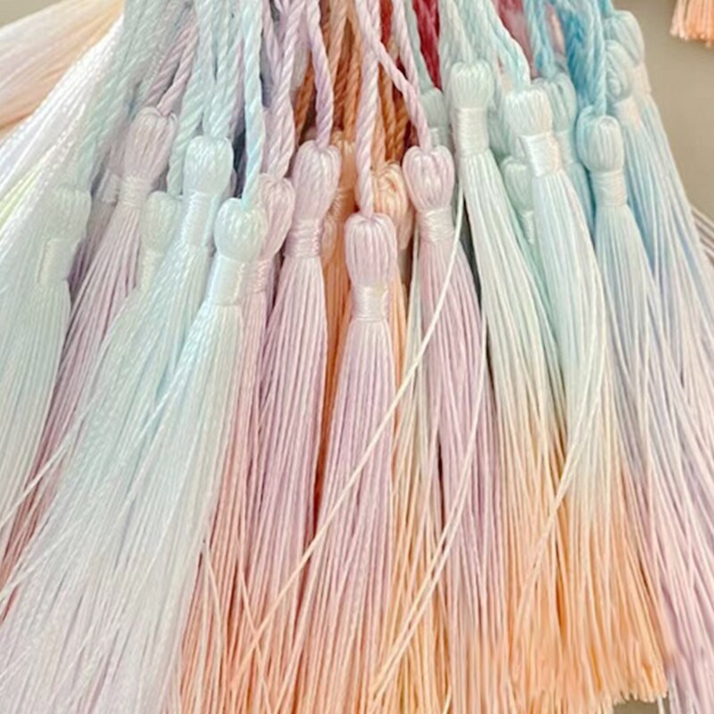 Gradient värv 13 cm Tutid Käsitöö polüester siidist tutt käsitöö ehted DIY riided ripats Järjehoidja Kodukaunistamise tarvikud
