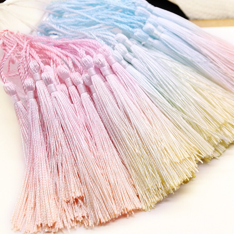 Gradient värv 13 cm Tutid Käsitöö polüester siidist tutt käsitöö ehted DIY riided ripats Järjehoidja Kodukaunistamise tarvikud