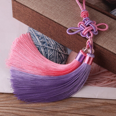 Erinevad värvid Hiina sõlmed Jääsiidist tutid isetegemiseks ehete jaoks Kodukardinate õmblemise tarvikud Auto võtmekoti ripats käsitöötutt