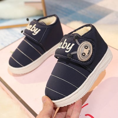 Kožené zimné topánky pre dievčatá - s nápisom