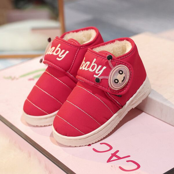 Kožené zimné topánky pre dievčatá - s nápisom