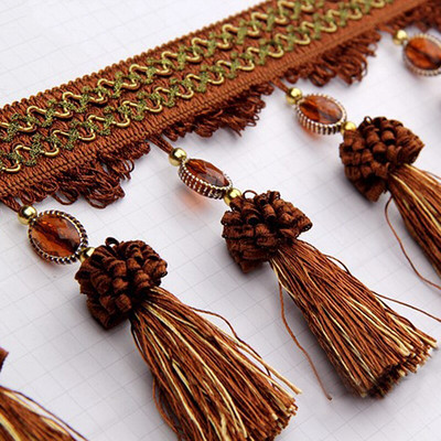 3 metrų nėrinių apdailos juostelės kutais Pom Pom karoliukų užuolaidos Kutas juostelės audinys sofos staltiesės apmušalų priedai