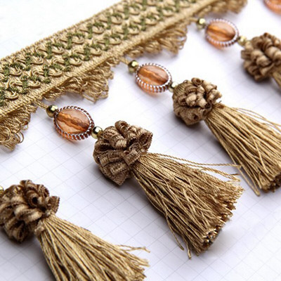 3 metrų nėrinių apdailos juostelės kutais Pom Pom karoliukų užuolaidos Kutas juostelės audinys sofos staltiesės apmušalų priedai