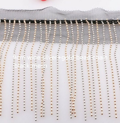 Ресни от медни мъниста Ресни за танцово облекло Модни костюми Ресни Направи си сам Консумативи за шиене