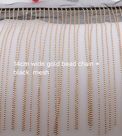 Ресни от медни мъниста Ресни за танцово облекло Модни костюми Ресни Направи си сам Консумативи за шиене