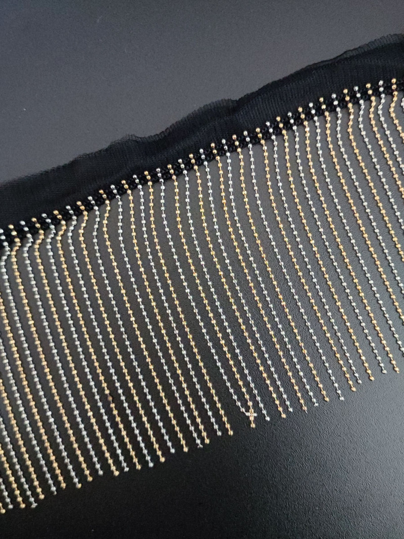 Ресни от медни мъниста Ресни за танцово облекло Модни костюми Ресни Направи си сам Консумативи за шиене