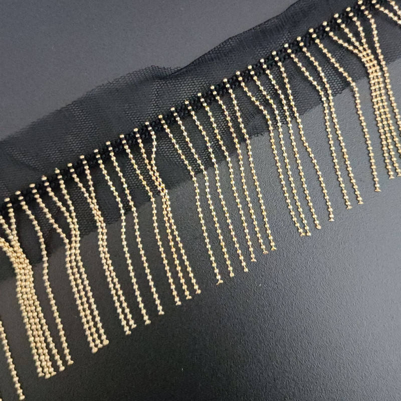 Ресни от медни мъниста Ресни за танцово облекло Модни костюми Ресни Направи си сам Консумативи за шиене