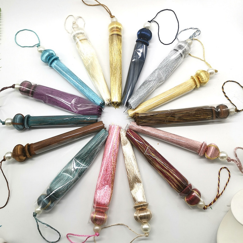 Strapce na záclony v európskom štýle, polyesterové veľké strapce, 30 cm hodvábne strapce, dekoratívne strapce, DIY na remeslá, doplnky na záclonové volány