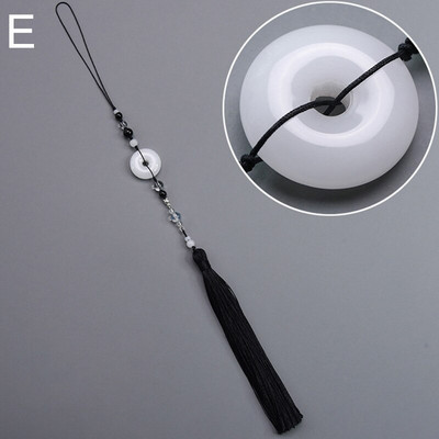 37 cm valge nefriit lootose lilletutid, ühevärvilised narmad amuletid ripats DIY võtmekoti ventilaatori kardina rõivatarvikule