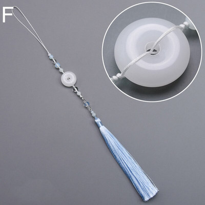 37 cm valge nefriit lootose lilletutid, ühevärvilised narmad amuletid ripats DIY võtmekoti ventilaatori kardina rõivatarvikule