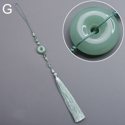 37 cm valge nefriit lootose lilletutid, ühevärvilised narmad amuletid ripats DIY võtmekoti ventilaatori kardina rõivatarvikule