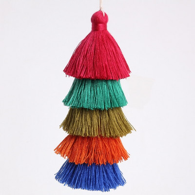 1 ks 5 vrstiev polyesterových strapcov, bavlnených hodvábnych strapcov na domáce svadobné dekorácie, šitie, ozdoby na záclony