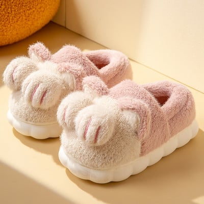 Plyšové papučky pre dievčatá s drsnou podrážkou