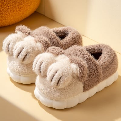 Plyšové papučky pre dievčatá s drsnou podrážkou