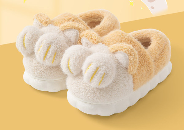 Plyšové papučky pre dievčatá s drsnou podrážkou