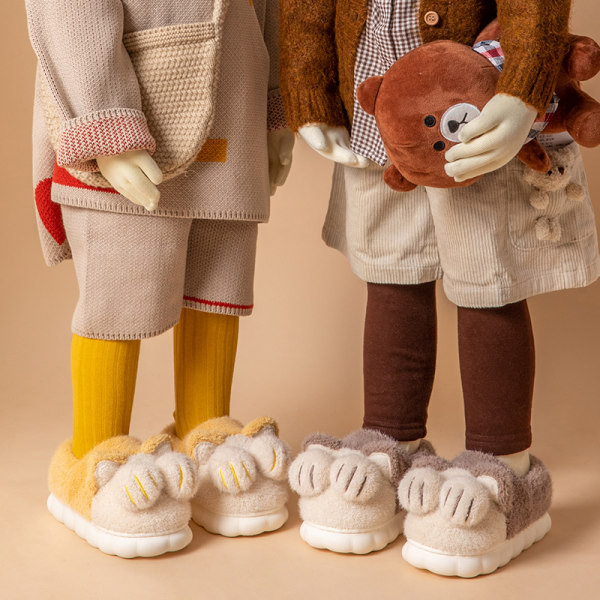 Plyšové papučky pre dievčatá s drsnou podrážkou