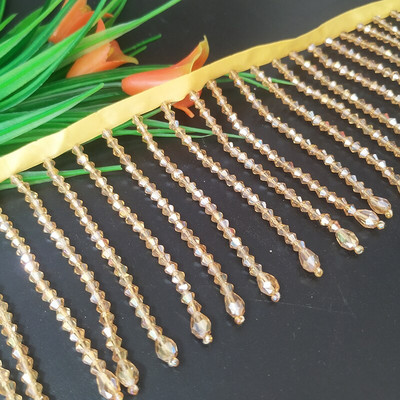 9,5 cm lățime de sticlă cristal pandantiv cu mărgele dantelă ciucuri franjuri DIY îmbrăcăminte perdea guler rochie accesorii umăr