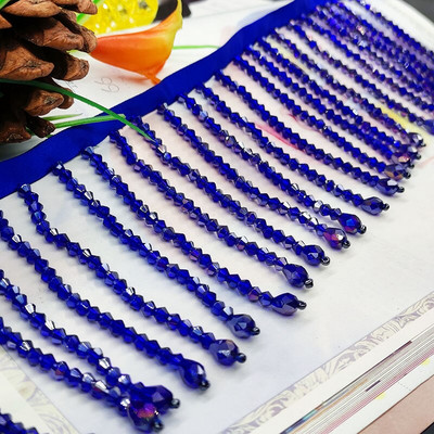 9,5 cm lățime de sticlă cristal pandantiv cu mărgele dantelă ciucuri franjuri DIY îmbrăcăminte perdea guler rochie accesorii umăr