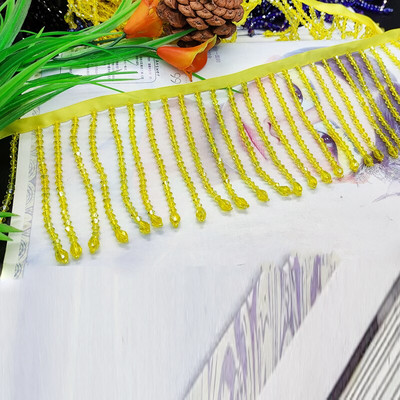 9,5 cm lățime de sticlă cristal pandantiv cu mărgele dantelă ciucuri franjuri DIY îmbrăcăminte perdea guler rochie accesorii umăr