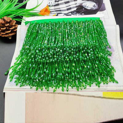 9,5 cm lățime de sticlă cristal pandantiv cu mărgele dantelă ciucuri franjuri DIY îmbrăcăminte perdea guler rochie accesorii umăr