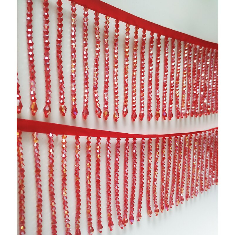 9,5 cm lățime de sticlă cristal pandantiv cu mărgele dantelă ciucuri franjuri DIY îmbrăcăminte perdea guler rochie accesorii umăr