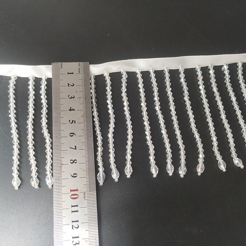 9,5 cm lățime de sticlă cristal pandantiv cu mărgele dantelă ciucuri franjuri DIY îmbrăcăminte perdea guler rochie accesorii umăr