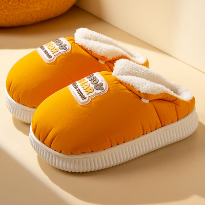 Ležérne papuče pre dievčatá s teplou podšívkou a nápisom