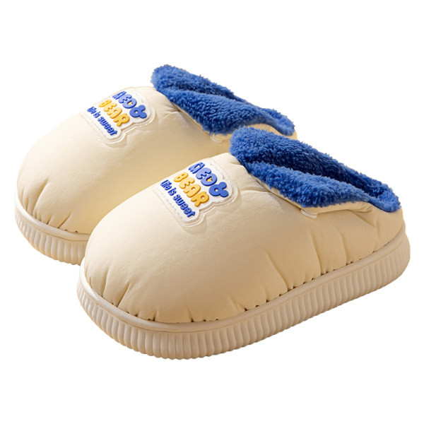 Ležérne papuče pre dievčatá s teplou podšívkou a nápisom