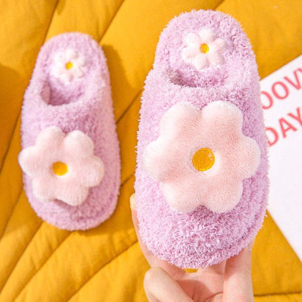 Plyšové papučky pre dievčatá s 3D prvkom