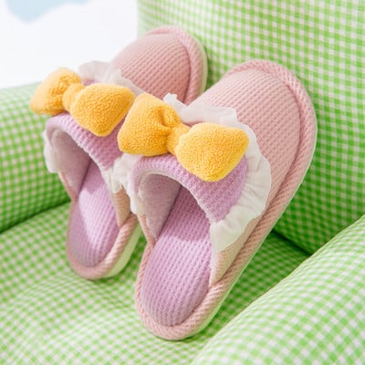 Nový model domácich papúč pre dievčatá so stuhou