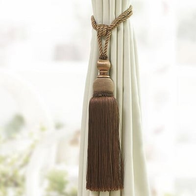 2 ks/pár strapcové závesy, kefa, strapce, závesný opasok, guľôčkové laná, háčik, vešiak, doplnky na závesy, pracka s popruhom na zadnej strane