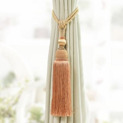 2 ks/pár strapcové závesy, kefa, strapce, závesný opasok, guľôčkové laná, háčik, vešiak, doplnky na závesy, pracka s popruhom na zadnej strane