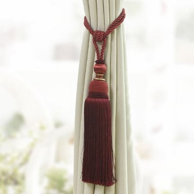 2 ks/pár strapcové závesy, kefa, strapce, závesný opasok, guľôčkové laná, háčik, vešiak, doplnky na závesy, pracka s popruhom na zadnej strane