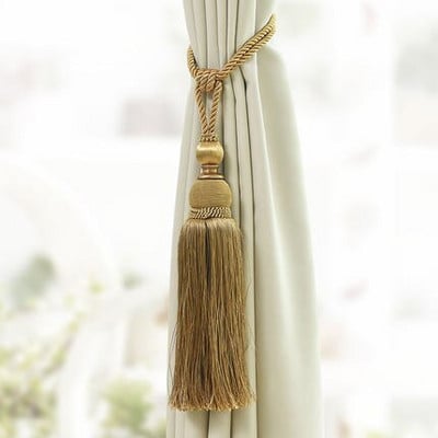 2 ks/pár strapcové závesy, kefa, strapce, závesný opasok, guľôčkové laná, háčik, vešiak, doplnky na závesy, pracka s popruhom na zadnej strane