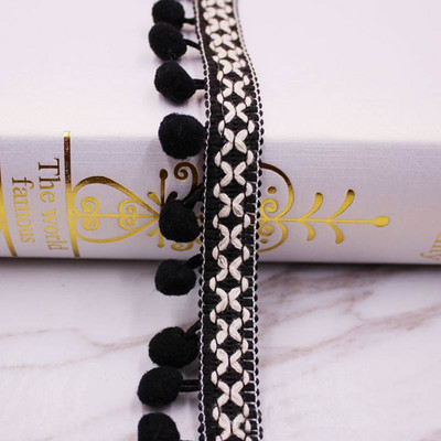 1jard/partii Pompom Fringe kangast tutid Narmastega pitskaunistused pomponiga kardinate kaunistamiseks DIY õmblustarvikud