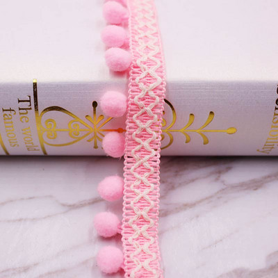 1jard/partii Pompom Fringe kangast tutid Narmastega pitskaunistused pomponiga kardinate kaunistamiseks DIY õmblustarvikud