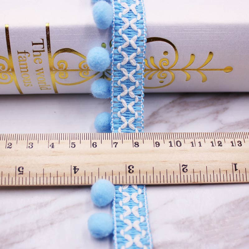 1jard/partii Pompom Fringe kangast tutid Narmastega pitskaunistused pomponiga kardinate kaunistamiseks DIY õmblustarvikud