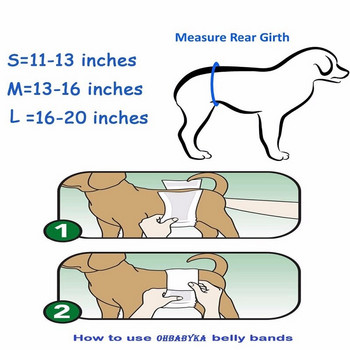 Ohbabyka 3Pack Pet, αρσενικό σκύλο, πανί πάνα φυσιολογικό υγιεινό σορτς σκύλου Εσώρουχο παντελόνι για σκύλους κατοικίδιων ζώων Κάλυμμα πάνας