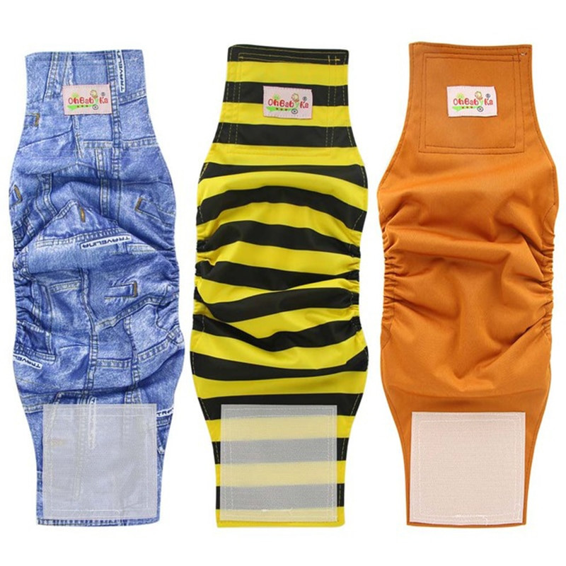 Ohbabyka 3-balenie plienok pre psov, fyziologické hygienické šortky pre psov, spodná bielizeň, nohavičky pre psov