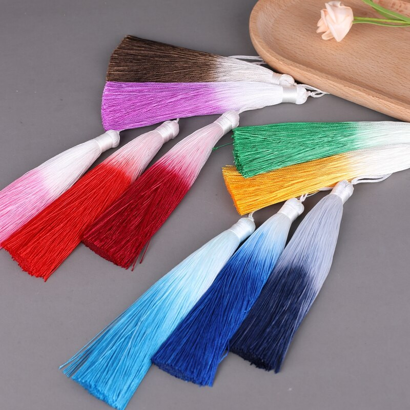 3 tk 13 cm rippuv köis siid meisterdamiseks võtmehoidja kõrvarõnga konksud ripatsid ehete valmistamise tarvikud aksessuaarid gradient tuti narmad